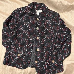 Coldwater Creek Embroidered Paisley Jacket Size Petite Small